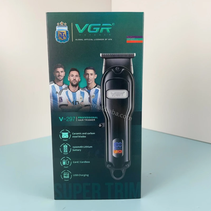 VGR V-297 – Tondeuse Professionnelle de Finition 7000 RPM avec Écran LED et Batterie 1500mAh tondeuse vgr