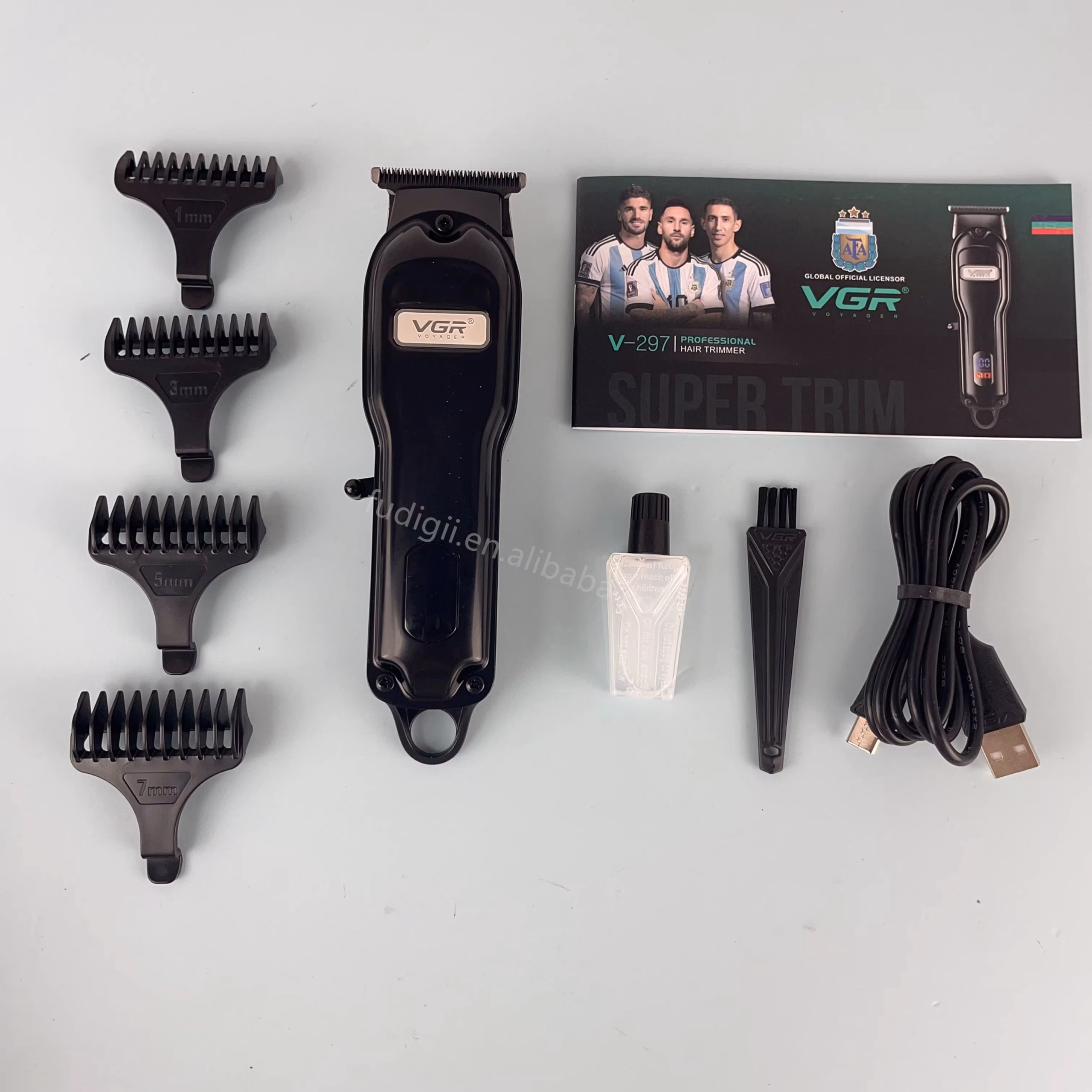 VGR V-297 – Tondeuse Professionnelle de Finition 7000 RPM avec Écran LED et Batterie 1500mAh tondeuse vgr