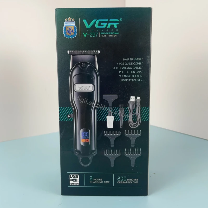 VGR V-297 – Tondeuse Professionnelle de Finition 7000 RPM avec Écran LED et Batterie 1500mAh tondeuse vgr