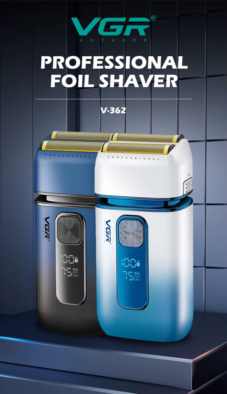 VGR V-362 – Rasoir Électrique Double Grille Étanche IPX6 Rechargeable USB-C rasoir vgr