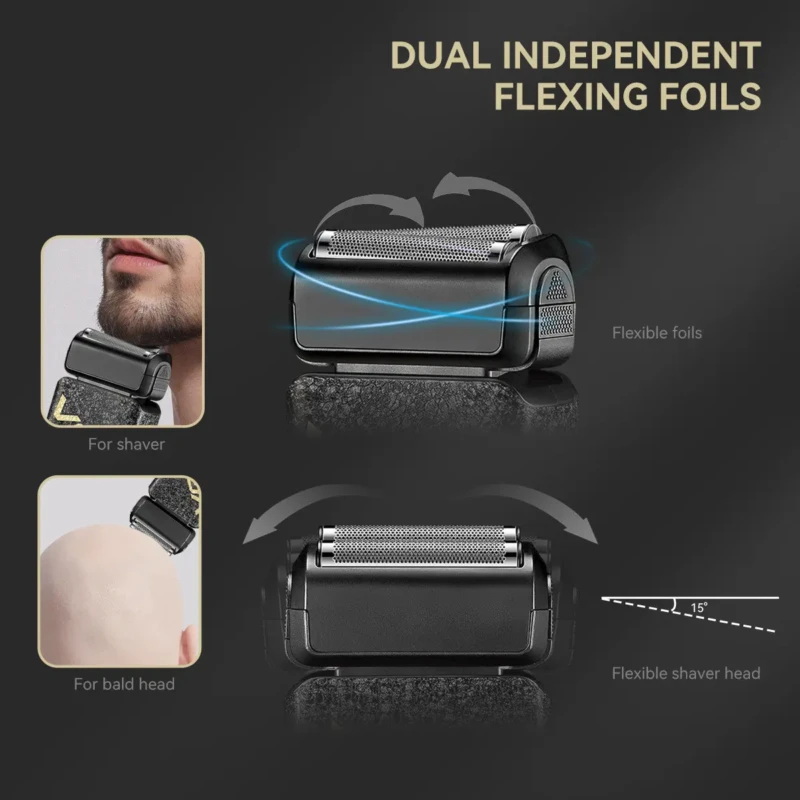 VGR V-374 – Rasoir Électrique Double Grille Rechargeable USB avec Affichage LED rasoir vgr