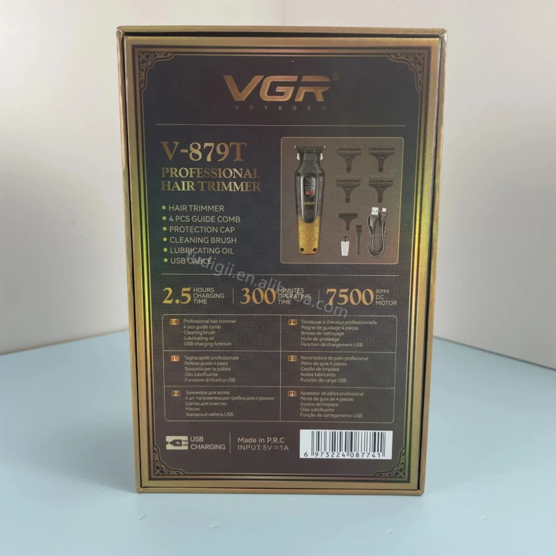 VGR V-879T – Tondeuse Professionnelle Sans Fil 7500 RPM avec Lame DLC Céramique