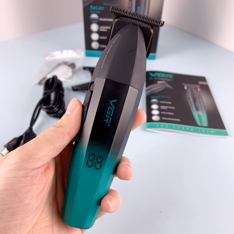 VGR V-906 – Tondeuse Professionnelle Métallique 9000 RPM avec Lame DLC et Batterie 2000mAh tondeuse vgr