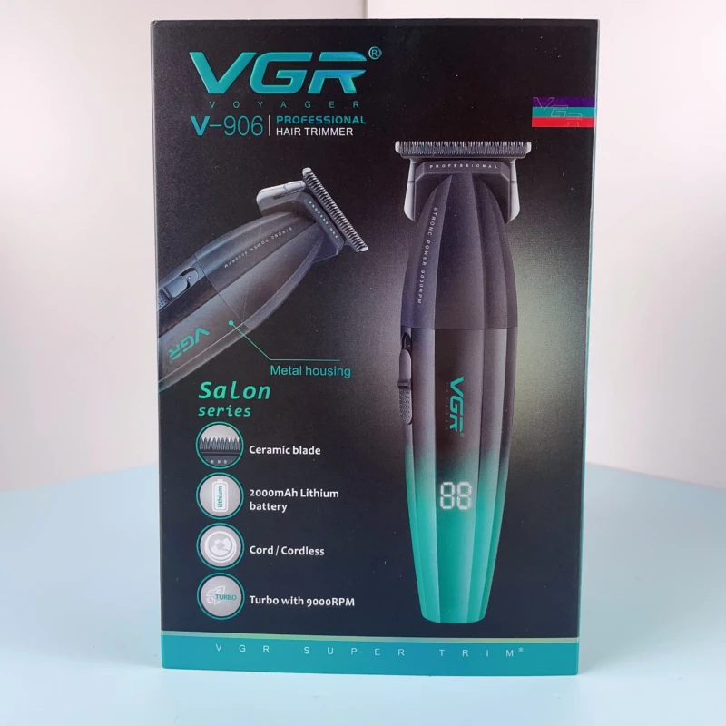 VGR V-906 – Tondeuse Professionnelle Métallique 9000 RPM avec Lame DLC et Batterie 2000mAh tondeuse vgr