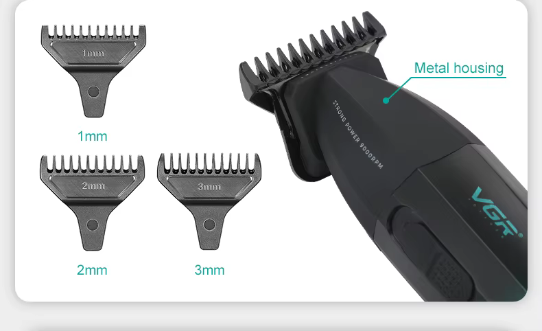 VGR V-906 – Tondeuse Professionnelle Métallique 9000 RPM avec Lame DLC et Batterie 2000mAh tondeuse vgr