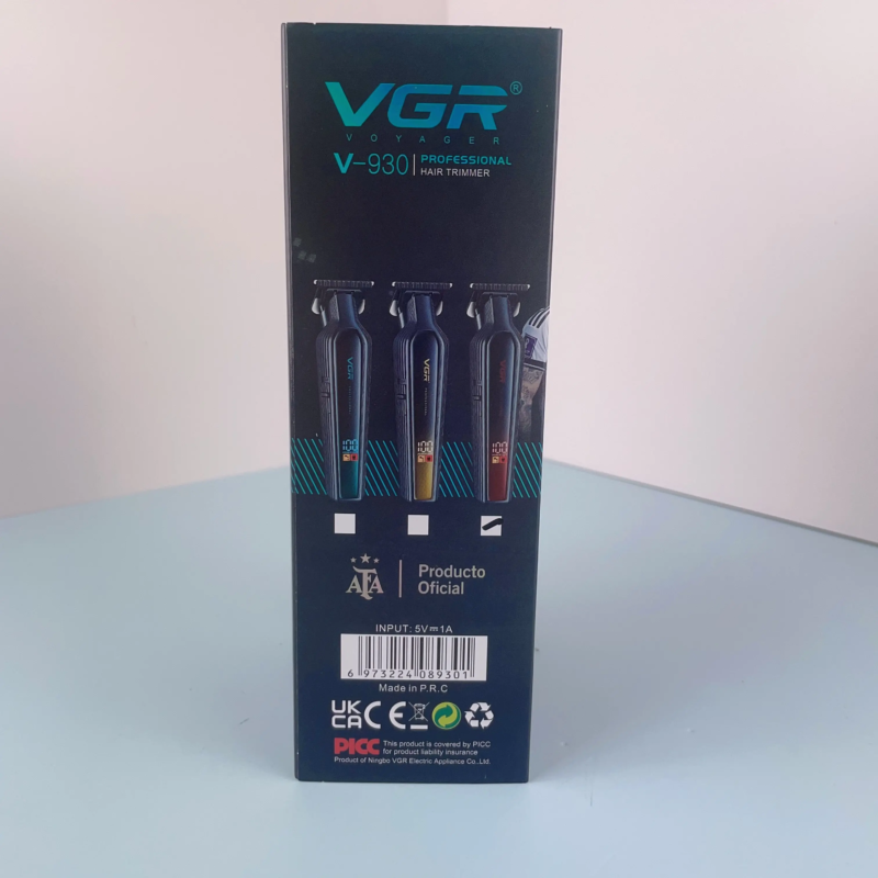 VGR V-930 – Tondeuse Professionnelle de Finition T-Blade Zero Gap avec Écran LED – noir tondeuse vgr