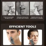 VGR V-934 – Kit de Tonte 2-en-1 pour Corps et Nez Étanche IPX7 avec Batterie Rechargeable Kit de toilettage Kit vgr