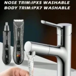VGR V-934 – Kit de Tonte 2-en-1 pour Corps et Nez Étanche IPX7 avec Batterie Rechargeable Kit de toilettage Kit vgr
