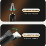 VGR V-934 – Kit de Tonte 2-en-1 pour Corps et Nez Étanche IPX7 avec Batterie Rechargeable Kit de toilettage Kit vgr