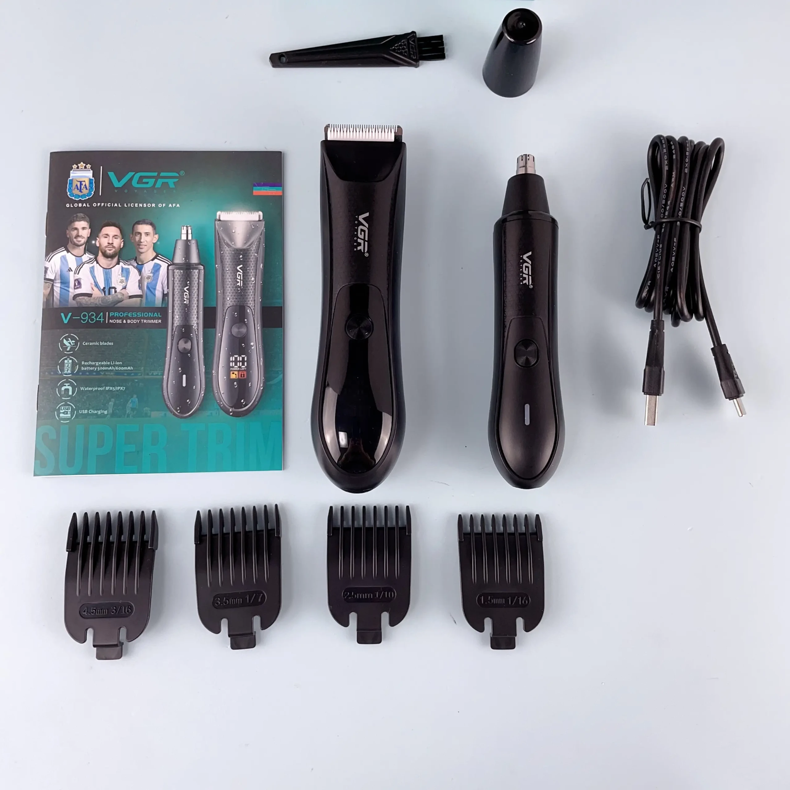 VGR V-934 – Kit de Tonte 2-en-1 pour Corps et Nez Étanche IPX7 avec Batterie Rechargeable VGR V-934 – Kit de Tonte 2-en-1 pour Corps et Nez Étanche IPX7 avec Batterie Rechargeable Kit de toilettage Kit vgr