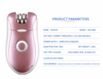 Kemei KM-2068 – Épilateur et Rasoir Électrique Rechargeable 2-en-1 appareil d'épilation Epilateur