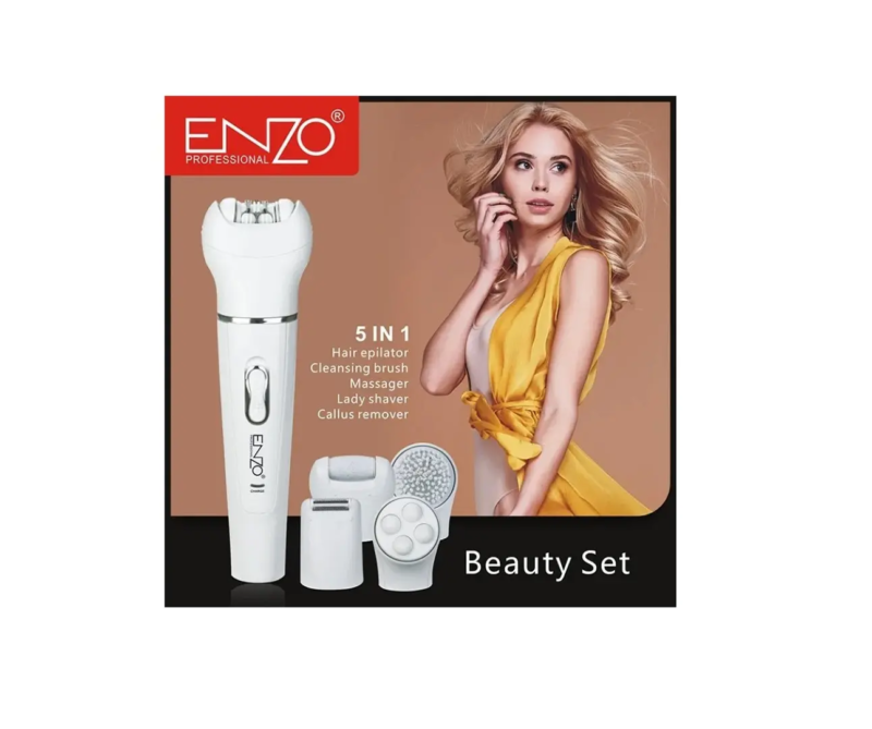 Enzo EN-0104 – Épilateur, Rasoir, Nettoyeur et Masseur Rechargeable 5-en-1 appareil d'épilation multifonction Épilateur enzo
