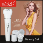 Enzo EN-0104 – Épilateur, Rasoir, Nettoyeur et Masseur Rechargeable 5-en-1 appareil d'épilation multifonction Épilateur enzo