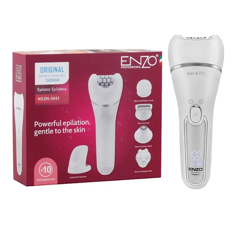 ENZO EN-5842 – Épilateur, Rasoir, Nettoyeur et Masseur Rechargeable 5-en-1
