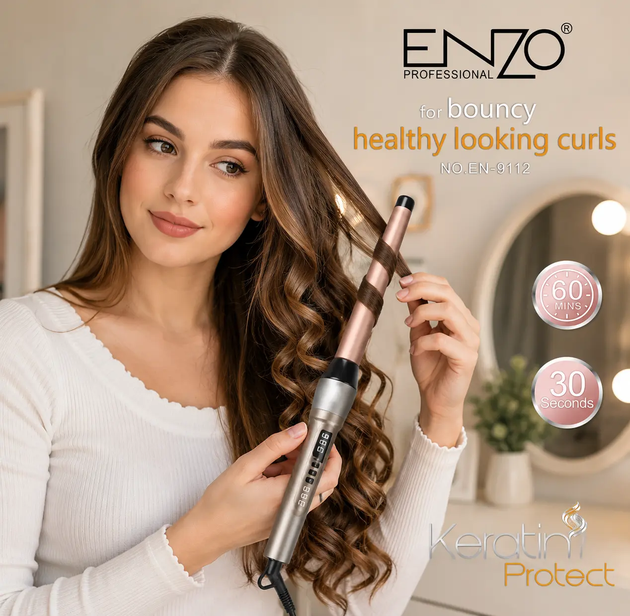 ENZO EN-9112 fer a boucler Keratin Protect 15-25mm