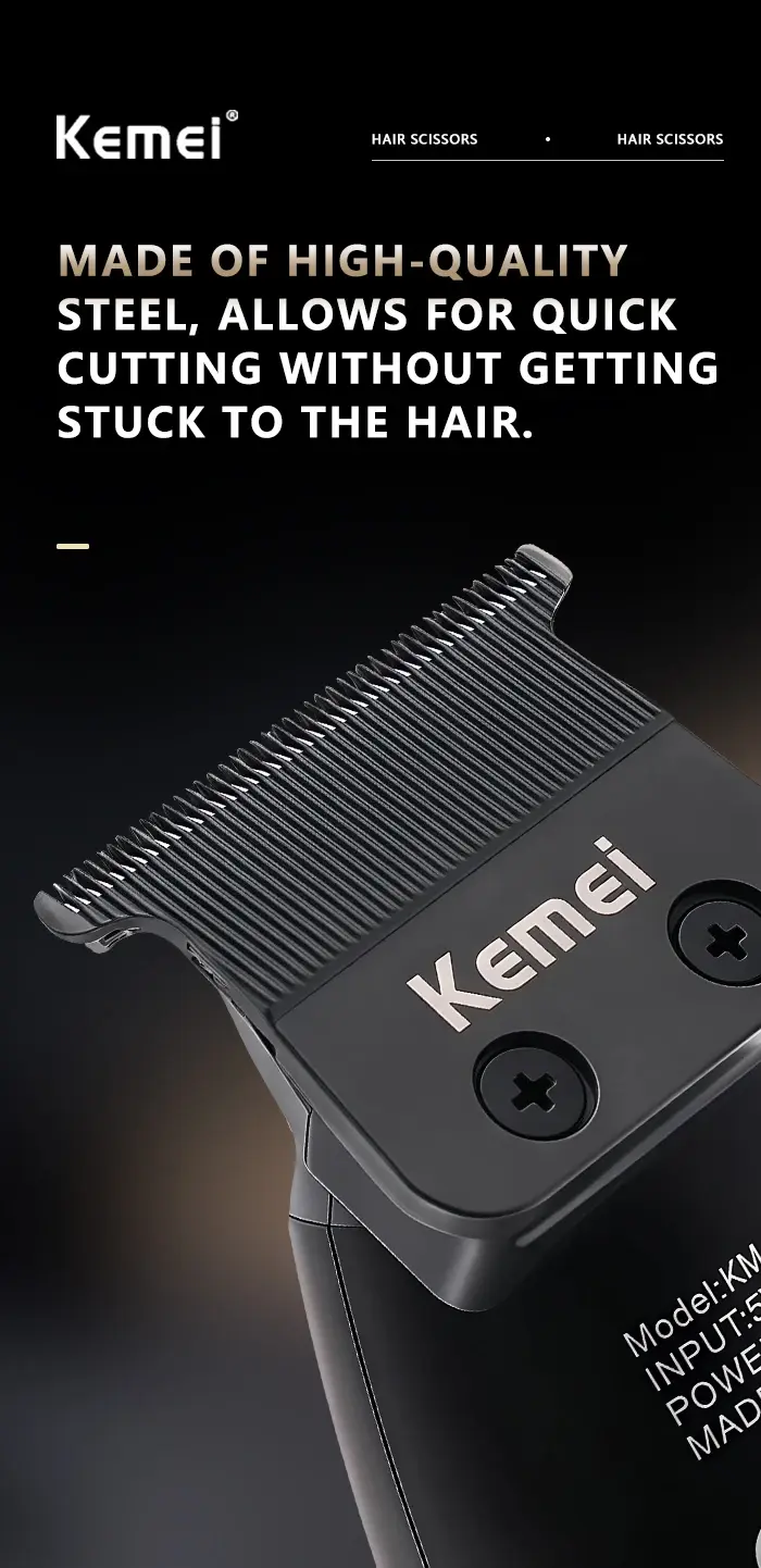 Kemei KM-1365 – puissante Tondeuse Professionnelle 8000 RPM avec Écran LED, 1200mAh – métal