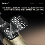 Kemei KM-1365 – puissante Tondeuse Professionnelle 8000 RPM avec Écran LED, 1200mAh – métal