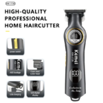 Kemei KM-1738 – Tondeuse Professionnelle Noir Intense 5W, Batterie 2000mAh et Écran LED tondeuse kemei