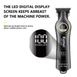 Kemei KM-1738 – Tondeuse Professionnelle Noir Intense 5W, Batterie 2000mAh et Écran LED tondeuse kemei