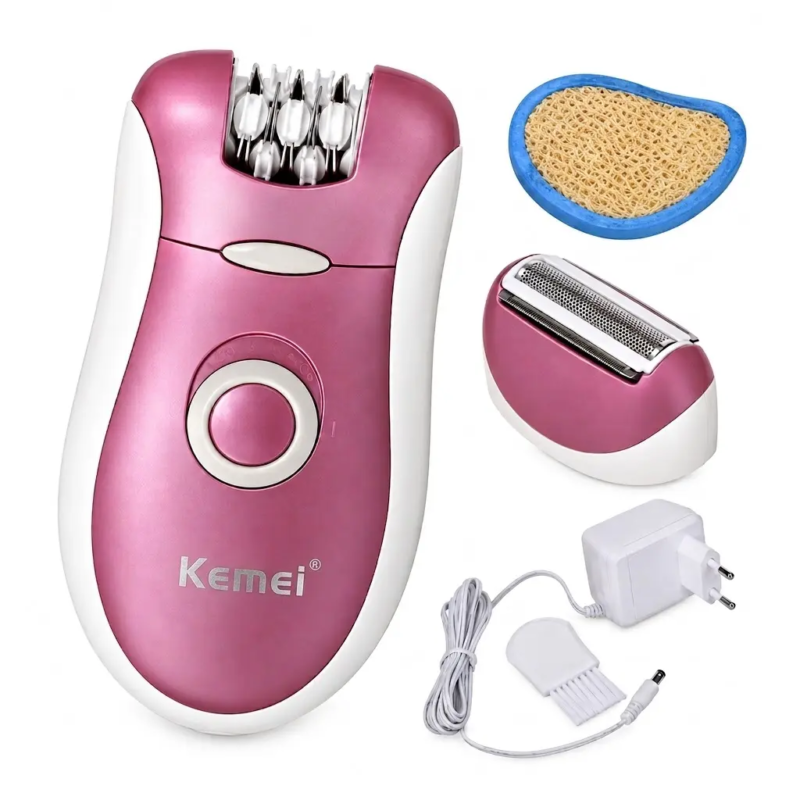 Kemei KM-2068 – Épilateur et Rasoir Électrique Rechargeable 2-en-1 appareil d'épilation Epilateur