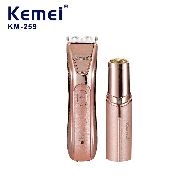 Kemei Km-259 2 en 1 Rasoir tondeuse pour femme Lavable – pink Tondeuse Et Rasoir Multi-usage