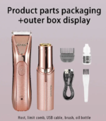 Kemei Km-259 2 en 1 Rasoir tondeuse pour femme Lavable – pink Tondeuse Et Rasoir Multi-usage