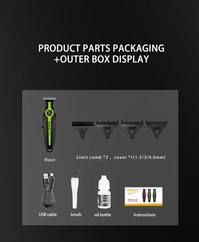 Kemei KM-260 – Tondeuse puissante avec moteur 7200RPM Rechargeable avec Écran LED et Batterie 1200mAh Kemei KM-260 – Tondeuse puissante avec moteur 7200RPM Rechargeable avec Écran LED et Batterie 1200mAh tondeuse kemei
