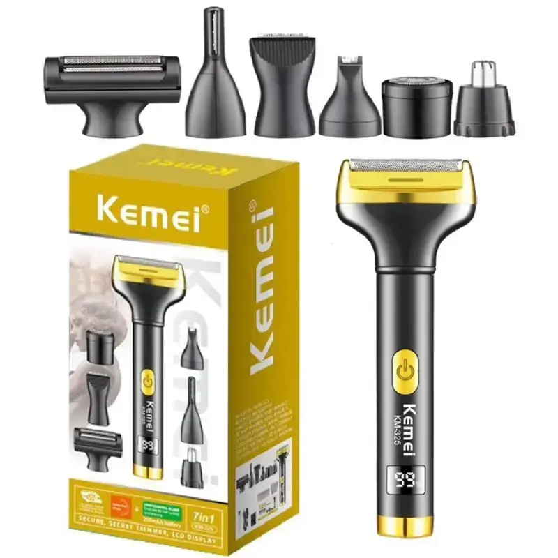 Kemei KM-325 – Rasoir et Épilateur Électrique Multifonction 7-en-1 Rechargeable Tondeuse multifonction