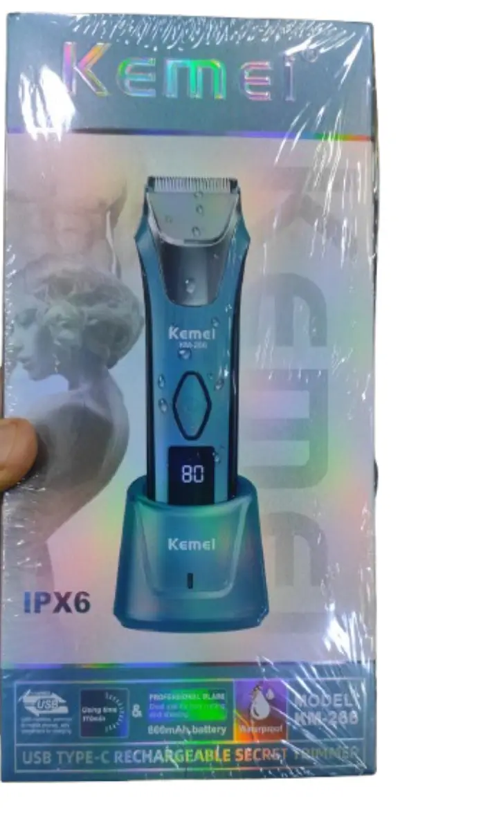 Kemei KM-622 – Tondeuse Professionnelle pour Corps et Zones Sensibles, 5W avec Écran LED – bleu – étanche IPX6 tondeuse zone intime