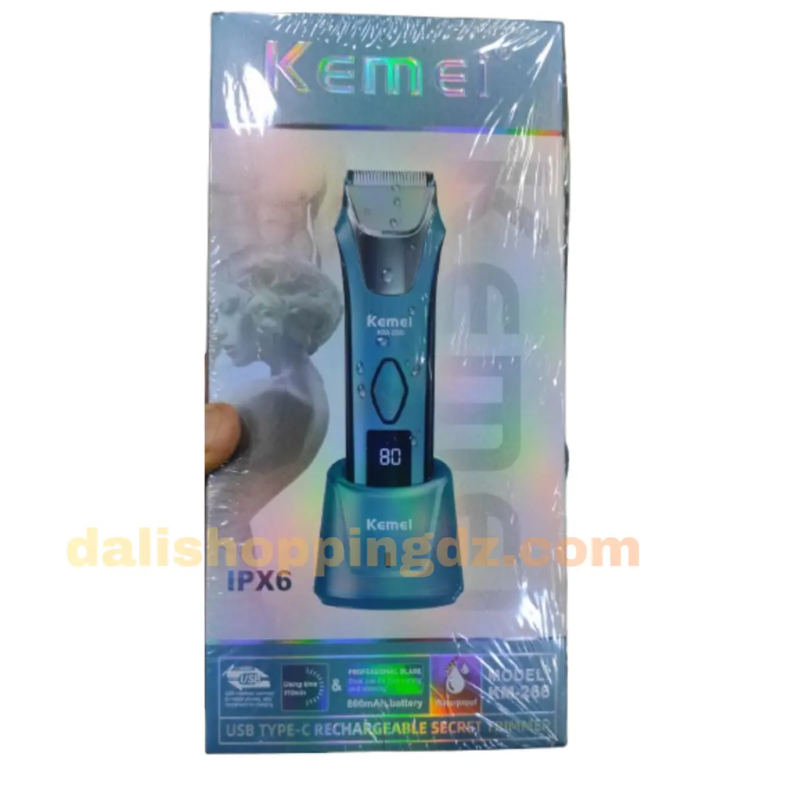 Kemei KM-622 – Tondeuse Professionnelle pour Corps et Zones Sensibles, 5W avec Écran LED – bleu – étanche IPX6 tondeuse zone intime