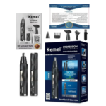 Kemei KM-6673 – Tondeuse Multifonction 2-en-1 pour Nez, Oreilles et Finitions de Précision Tondeuse multifonction