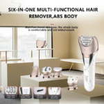 Kemei KM-7115 6-en-1 – Épilateur multifonction rechargeable IPX6 pour visage et corps appareil d'épilation multifonction Épilateur multifonction
