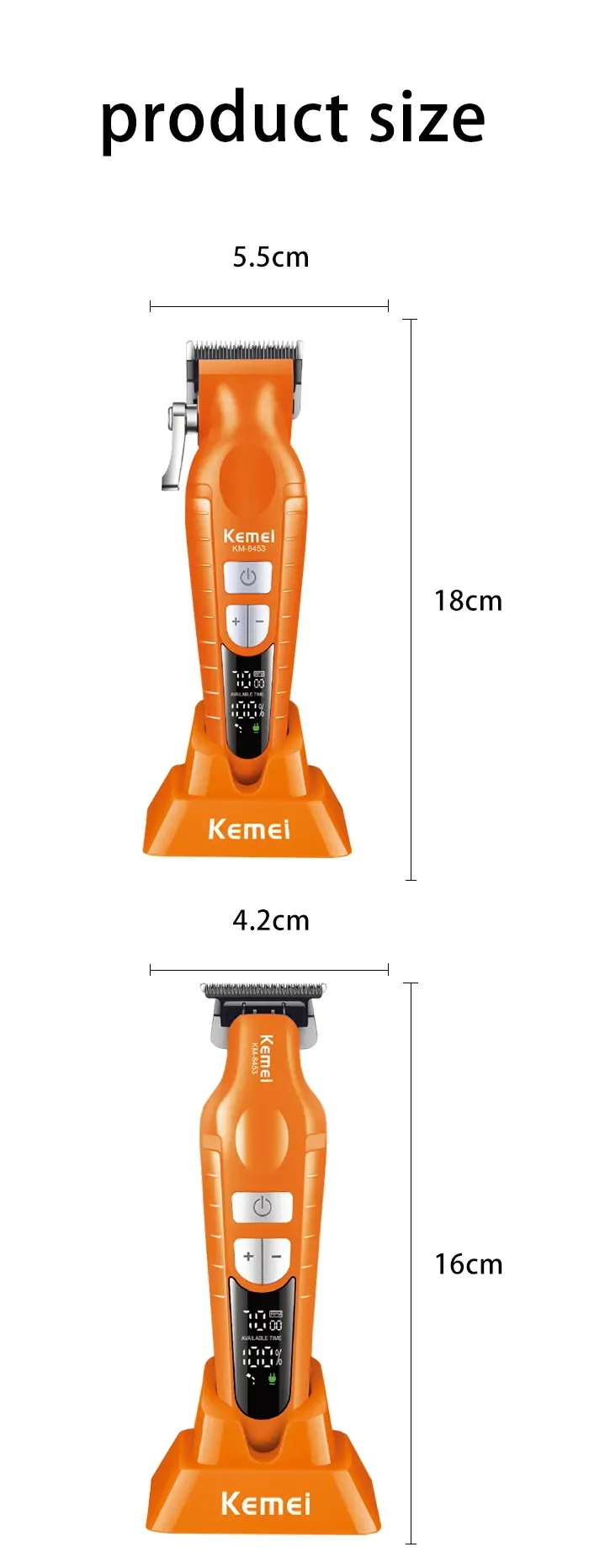 Kemei KM-8543 – Kit Professionnel de Coiffure 18-en-1 double tondeuse Tondeuse professionnelle