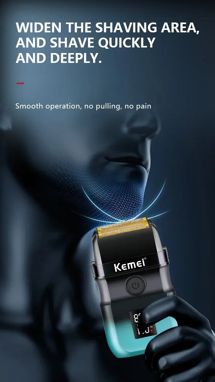 KEMEI Km-t420 Rasoir à barbe 1400mAh Lames en acier inoxydable 8000RPM KEMEI Km-t420 Rasoir à barbe 1400mAh Lames en acier inoxydable 8000RPM