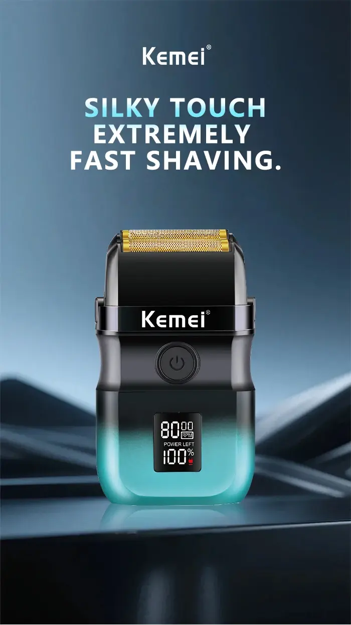 KEMEI Km-t420 Rasoir à barbe 1400mAh Lames en acier inoxydable 8000RPM KEMEI Km-t420 Rasoir à barbe 1400mAh Lames en acier inoxydable 8000RPM