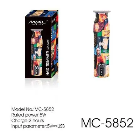 MAC Styler MC-5852 – Tondeuse Professionnelle T-Blade Rechargeable avec Écran LED tondeuse mac