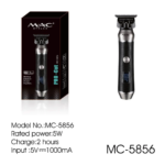 MAC Styler MC-5856 – Tondeuse Professionnelle T-Blade Rechargeable avec Écran LED – noir tondeuse mac