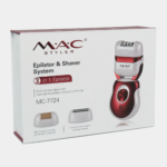 MAC Styler MC-7724 – Épilateur et Rasoir Électrique Rechargeable 3-en-1 appareil d'épilation Epilateur