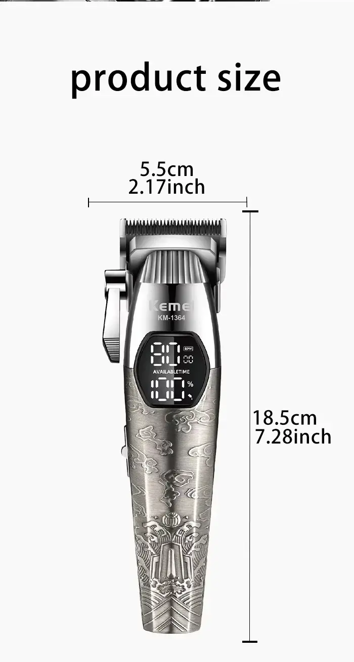 Kemei KM-1364 – Tondeuse Professionnelle Rechargeable 5 W avec Écran LED et Base de Recharge Kemei KM-1364 – Tondeuse Professionnelle Rechargeable 5 W avec Écran LED et Base de Recharge tondeuse avec bras