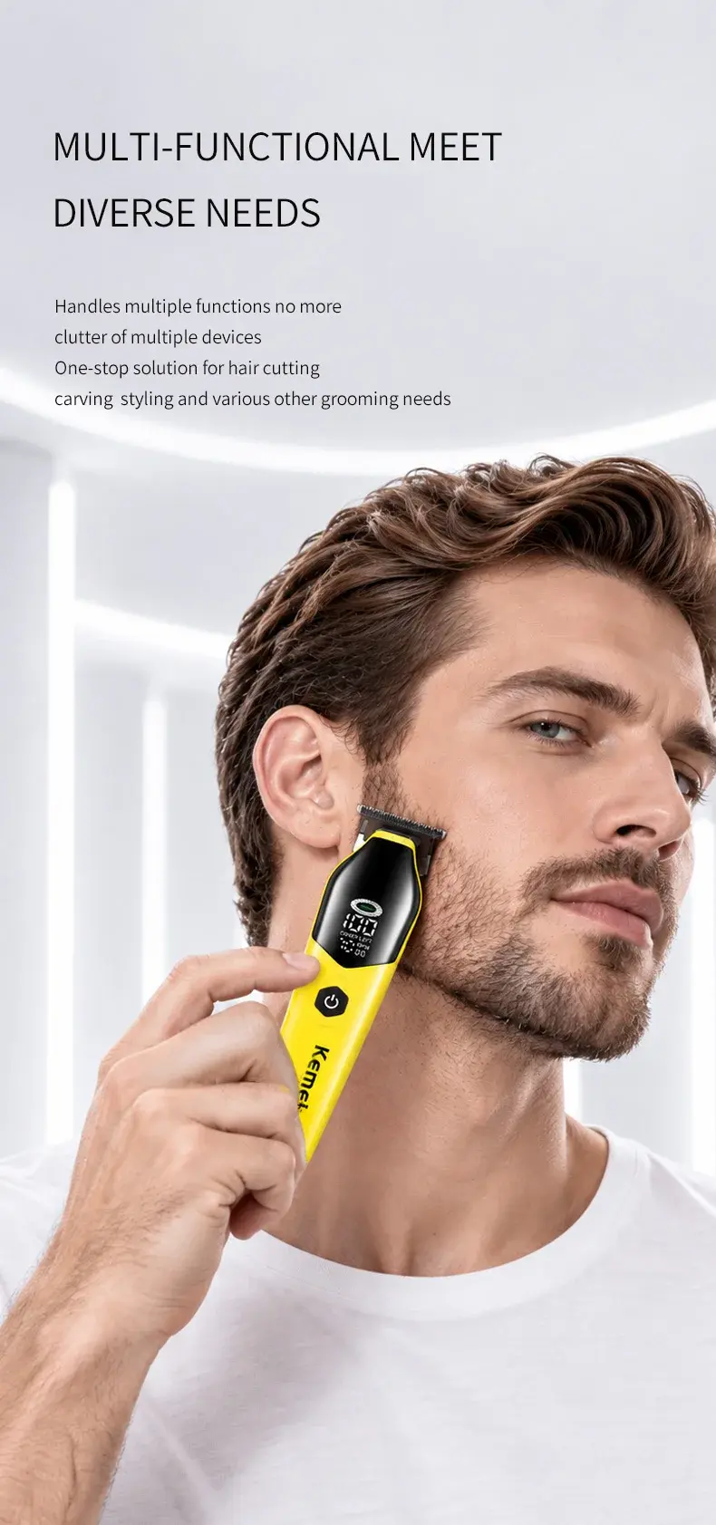Kemei KM-1745 – Tondeuse Professionnelle Rechargeable avec Écran Numérique et Moteur 7 200 tr/min Kemei KM-1745 – Tondeuse Professionnelle Rechargeable avec Écran Numérique et Moteur 7 200 tr/min