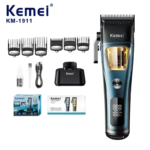Kemei KM-1911 – Tondeuse Professionnelle Brushless avec Lame DLC et Base de Recharge