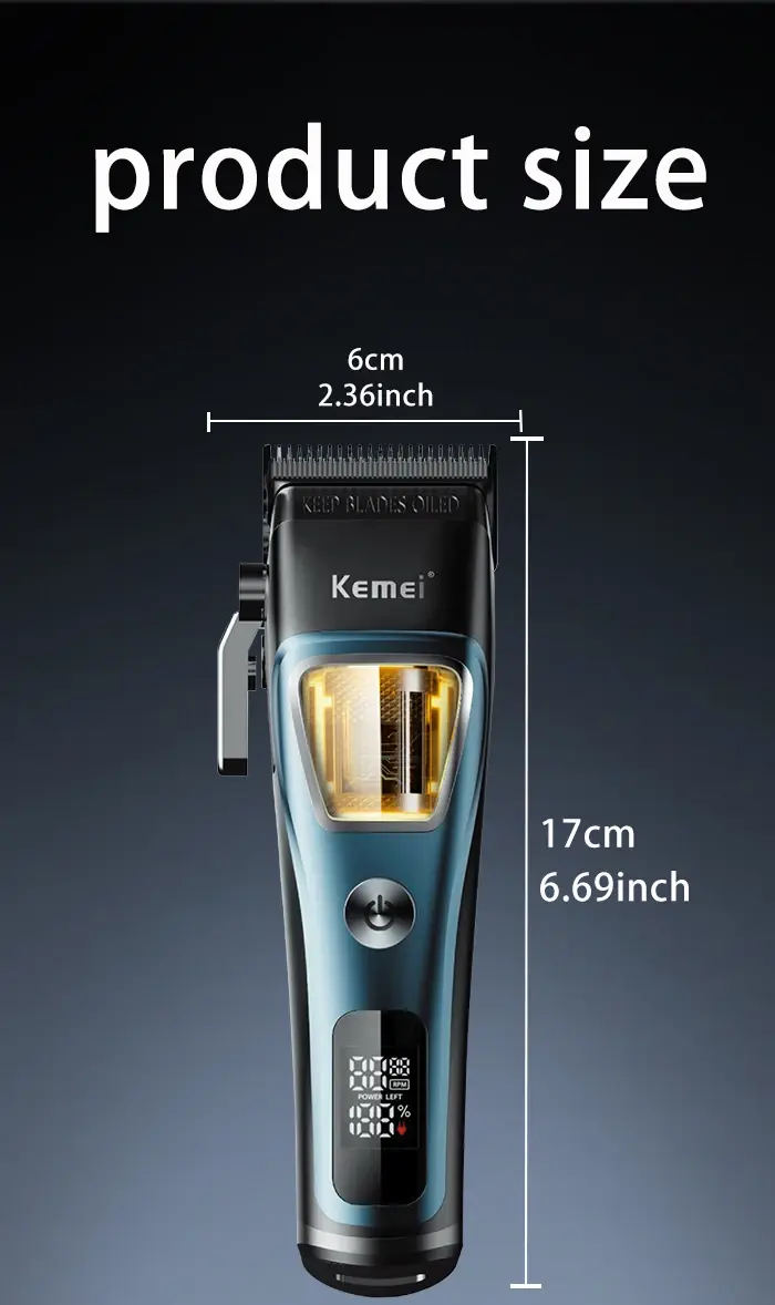 Kemei KM-1911 – Tondeuse Professionnelle Brushless avec Lame DLC et Base de Recharge tondeuse degradé Tondeuse professionnelle